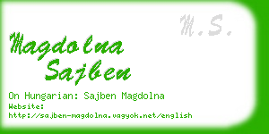 magdolna sajben business card